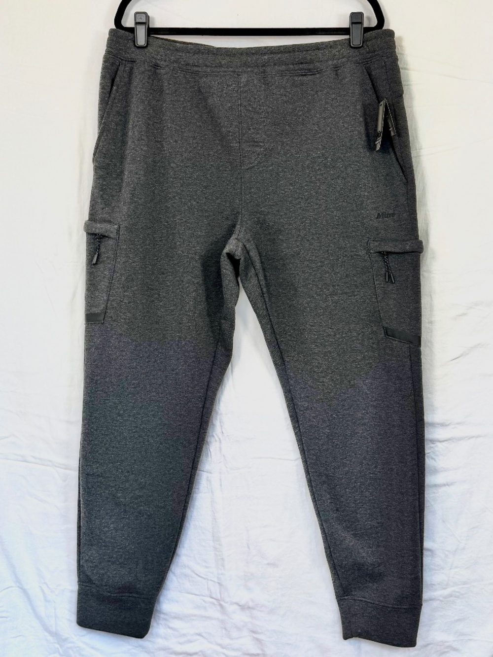NWT Mitre Men's Sz XL Different League Grey Fleece Cargo Pocket Joggers
